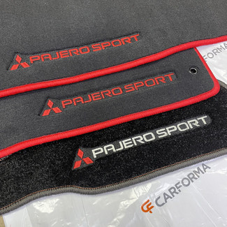Ворсовые коврики на Mitsubishi Pajero Sport III 2015 - 2025 в Барнауле